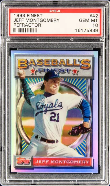 1993 Topps Finest Jeff Montgomery Refractor #42 card image