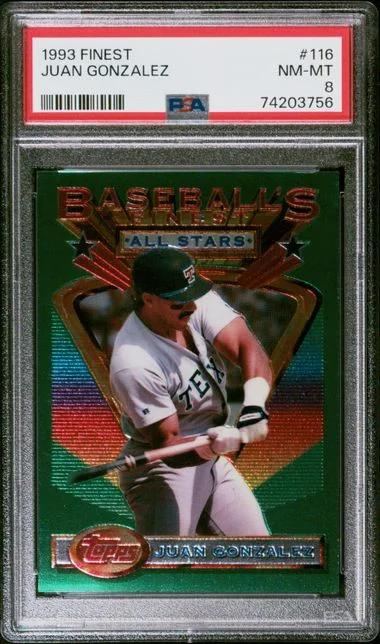 1993 Topps Finest Juan Gonzalez #116 card image