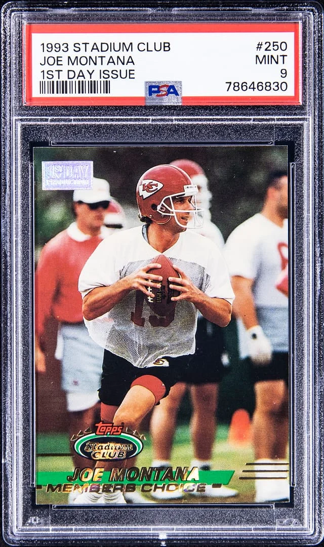 1993 Topps Stadium Club Joe Montana 1st Day Issue #250 card image