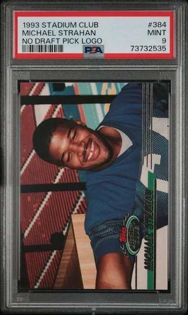 1993 Topps Stadium Club Michael Strahan, No Draft Pick Logo #384 card image