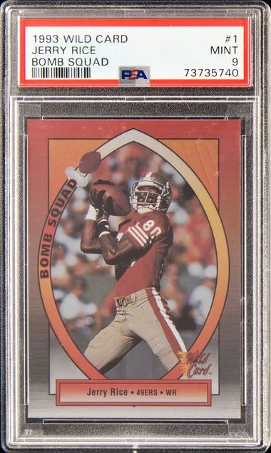 1993 Wild Card Bomb Squad Jerry Rice #1 card image