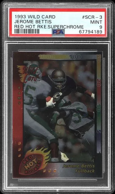 1993 Wild Card Red Hot Rookies Superchrome Jerome Bettis #SCR-3 card image