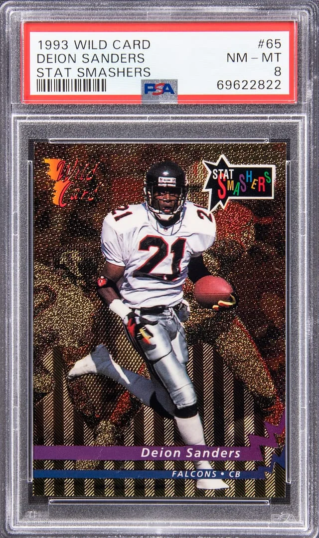 1993 Wild Card Stat Smashers Deion Sanders #WSS-65 card image