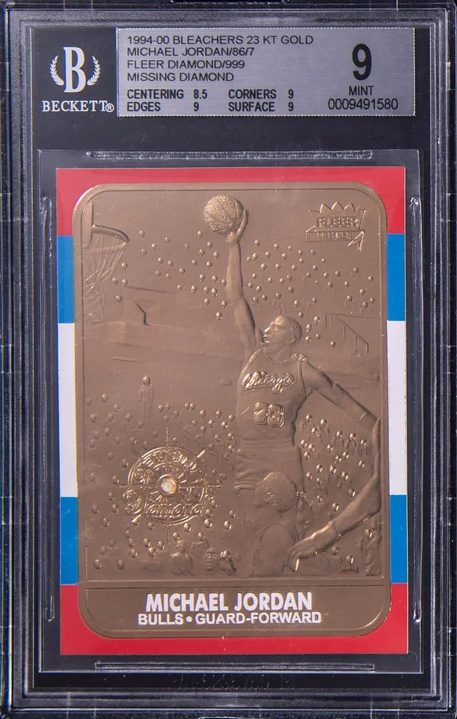 1994-00 Bleachers Gold Fleer Missing Diamond Michael Jordan #23K card image