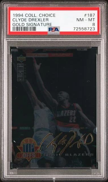 1994-95 Collector's Choice Clyde Drexler Gold Signature #187 card image