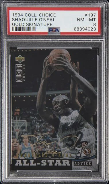 1994-95 Collector's Choice Shaquille O'Neal Gold Signature #197 card image