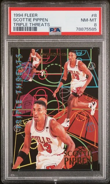 1994-95 Fleer Scottie Pippen Triple Threats #8 card image