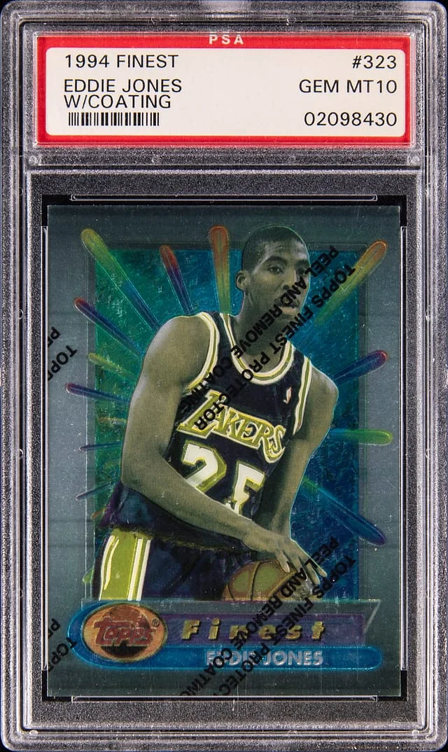 1994-95 Topps Finest Eddie Jones With Coating #323 card image
