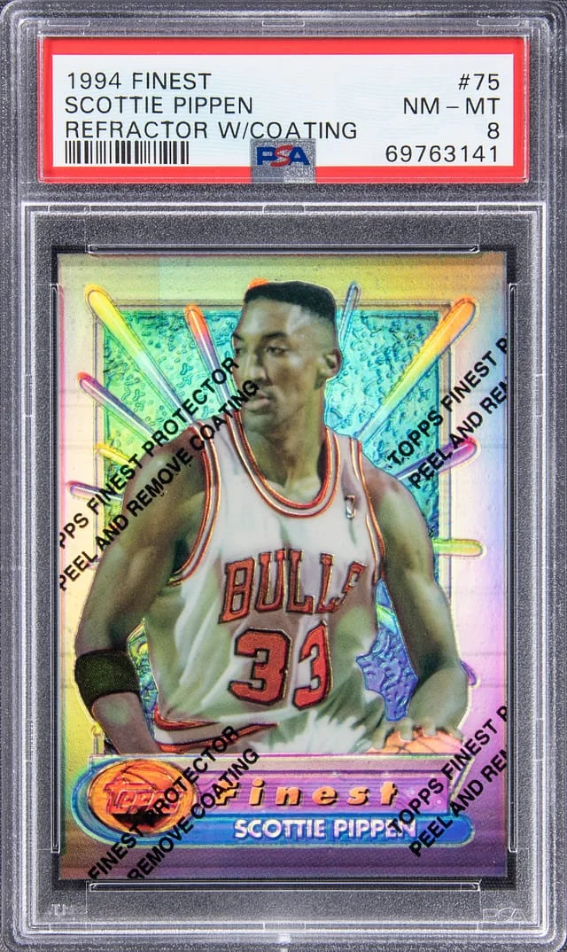 1994-95 Topps Finest Scottie Pippen Refractor W/ Coating #75 card image