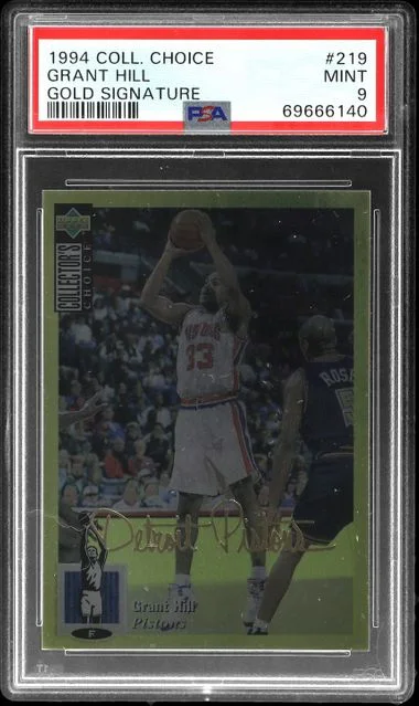 1994-95 Upper Deck Collector's Choice Grant Hill Year Gold Signature #219 card image