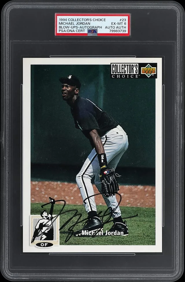1994-95 Upper Deck Collector's Choice Michael Jordan Blow-Ups Autograph #23 card image