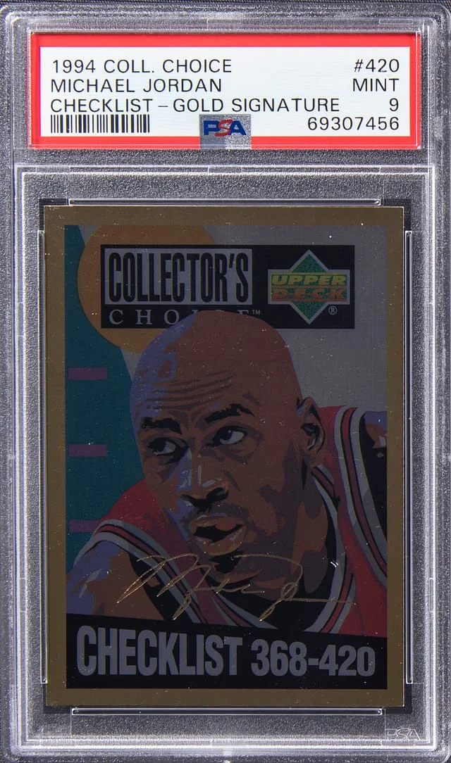 1994-95 Upper Deck Collector's Choice Michael Jordan Checklist Gold Signature #420 card image