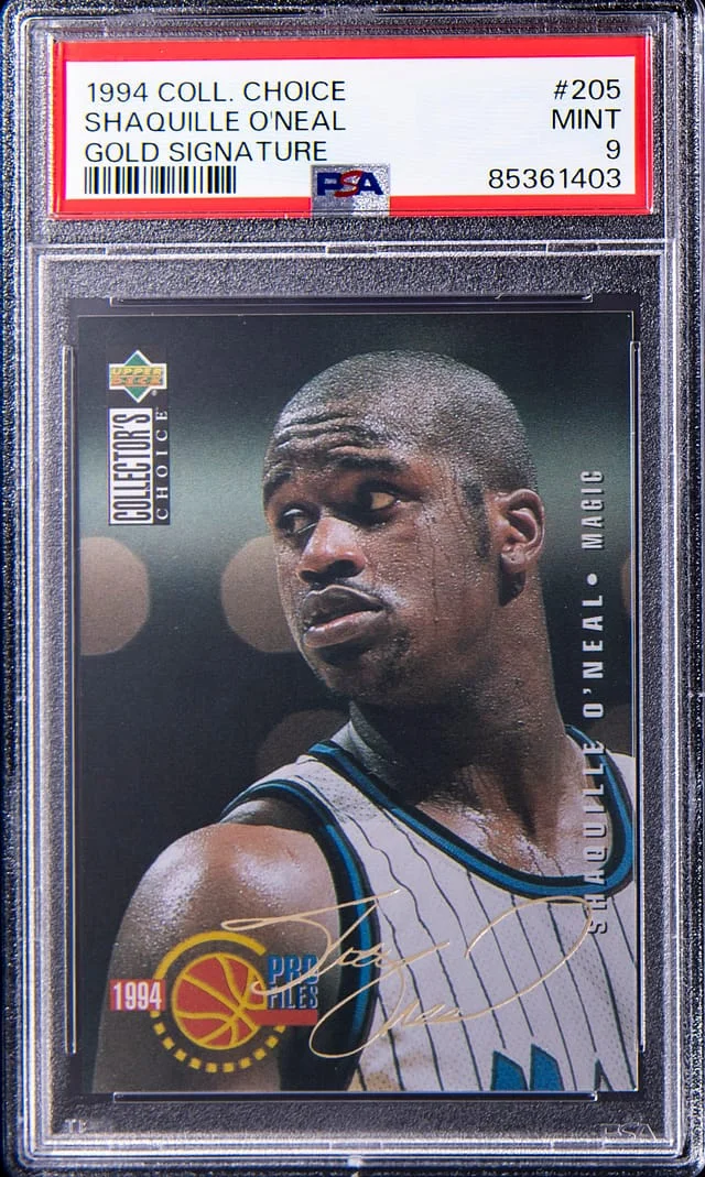 1994-95 Upper Deck Collector's Choice Shaquille O'Neal Gold Signature #205 card image