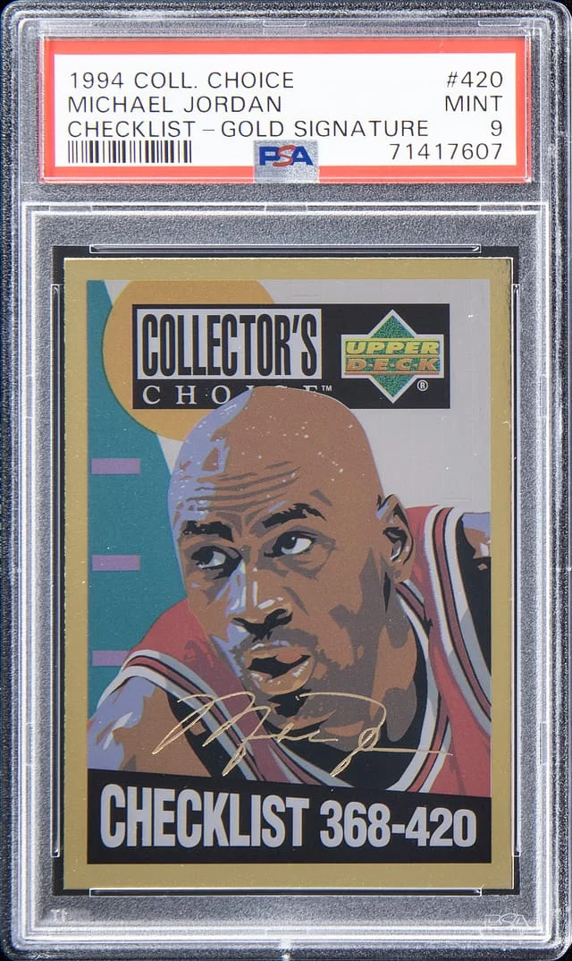 1994-95 Upper Deck Michael Jordan Collection Choice Checklist Gold Signature #420 card image