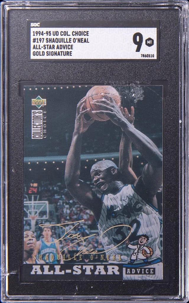 1994-95 Upper Deck Shaquille O'Neal Collector Choice All-Star Advice Gold Signature #197 card image