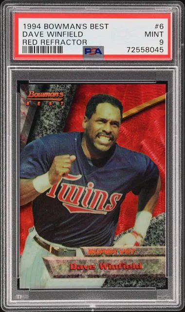1994 Bowman Best Dave Winfield Red Refractor #6 card image