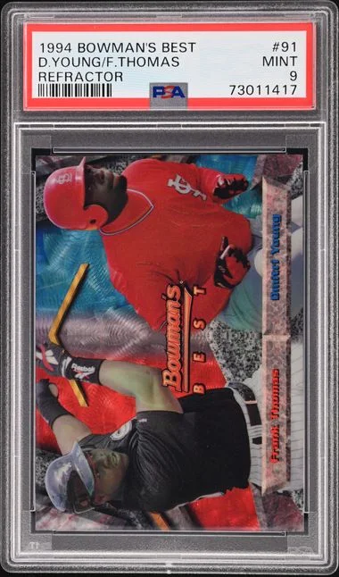 1994 Bowman's Best Frank Thomas/Dmitri Young Refractor #91 card image