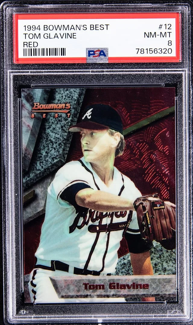 1994 Bowman's Best Tom Glavine Red #12 card image