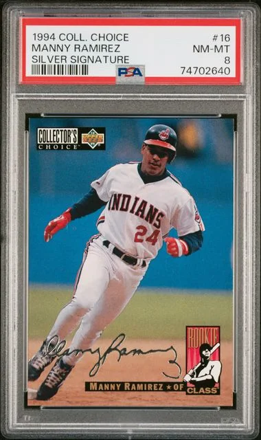 1994 Collector's Choice Manny Ramirez Silver Signature #16 card image
