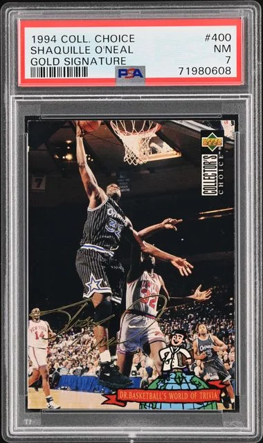 1994 Collector's Choice Shaquille O'Neal Gold Signature #400 card image