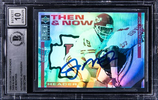 1994 Collector's Choice Then & Now Joe Montana #no-number card image