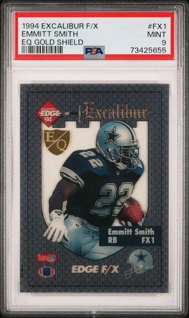 1994 Collector's Edge Excalibur F/X EQ Gold Shield Emmitt Smith #FX1 card image