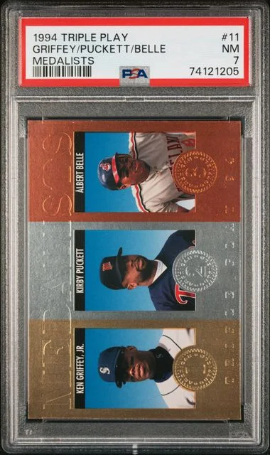 1994 Donruss Albert Belle/Ken Griffey Jr./Kirby Puckett Triple Play Medalist #11 card image