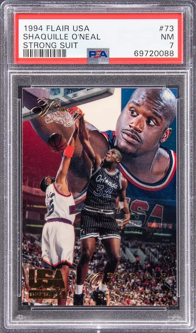 1994 Flair Shaquille O'Neal USA Strong Suit #73 card image