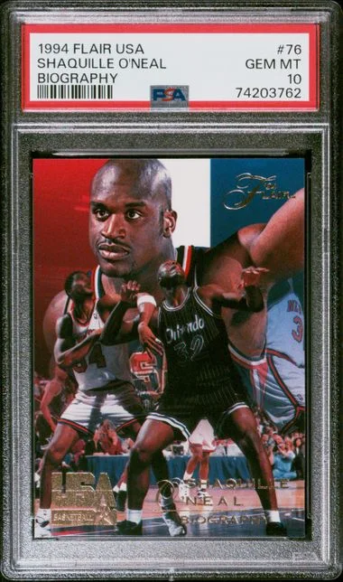 1994 Flair Shaquille O'Neal USA Basketball Biography #76 card image