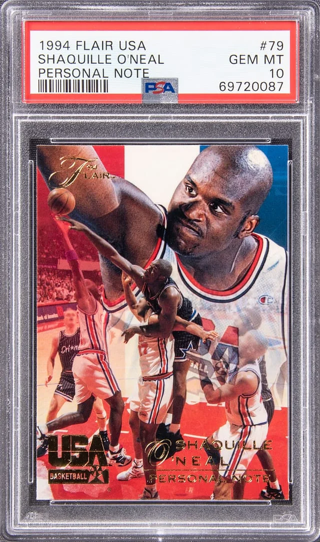 1994 Flair Shaquille O'Neal USA Personal Note #79 card image