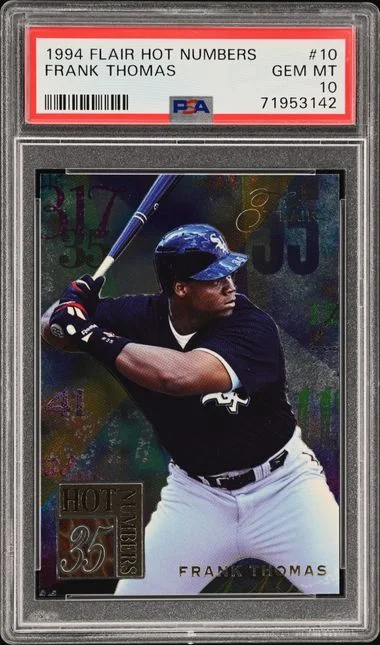 1994 Fleer Flair Showcase Frank Thomas Hot Numbers #10 card image