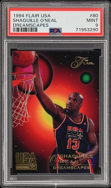 1994 Fleer Flair Showcase Shaquille O'Neal USA Basketball Dreamscapes #80 card image