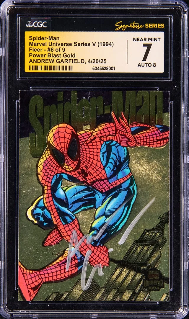1994 Fleer Marvel Universe Series V Power Blast Gold Spider-Man, #no-number card image