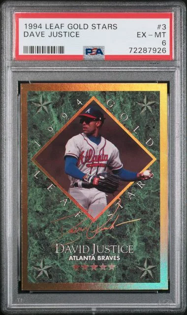 1994 Leaf David Justice Gold Stars #3 card image