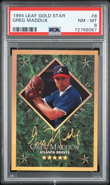 1994 Leaf Greg Maddux Gold Star #8 card image