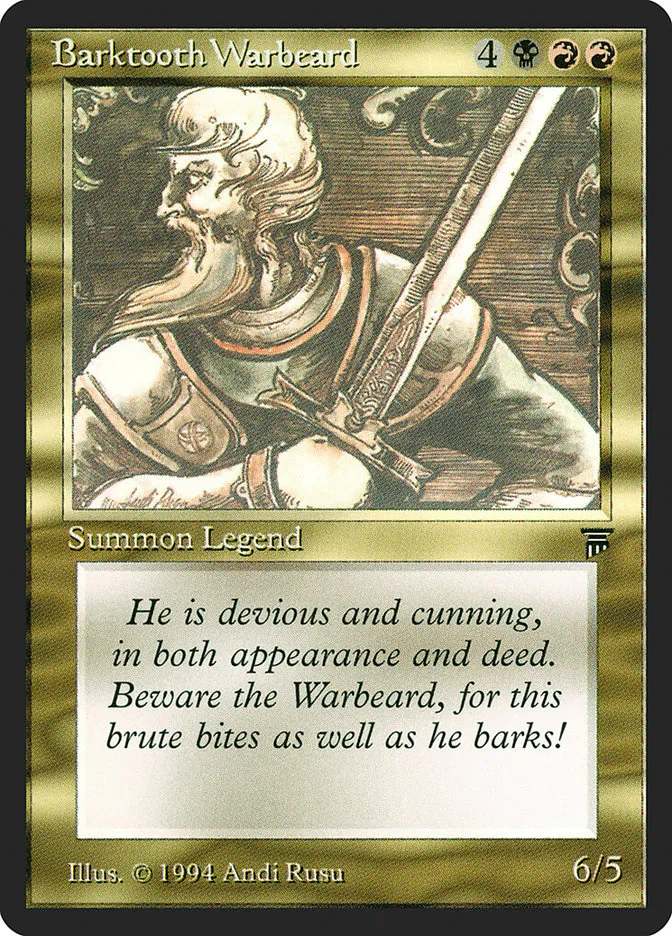 1994 Legends Barktooth Warbeard uncommon #221 unlisted card image