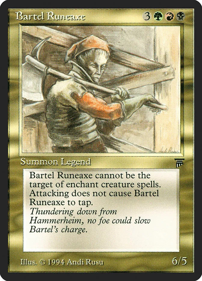 1994 Legends Bartel Runeaxe rare #222 unlisted card image