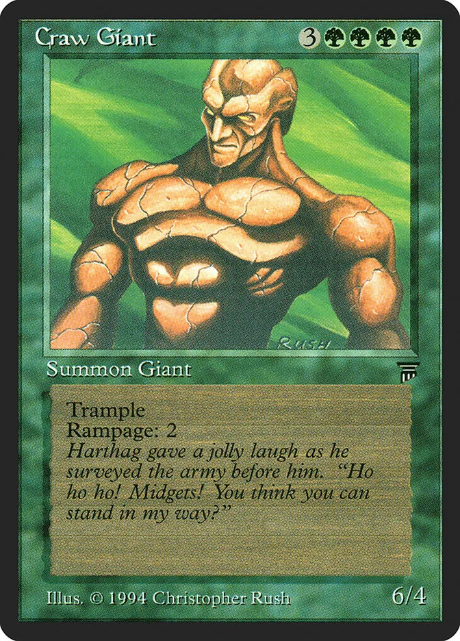 1994 Legends Craw Giant uncommon #180 unlisted card image