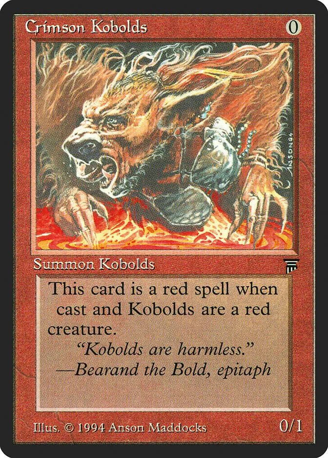 1994 Legends Crimson Kobolds common #139 unlisted card image