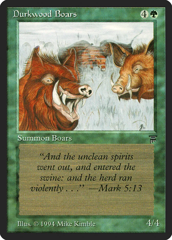 1994 Legends Durkwood Boars common #182 unlisted card image