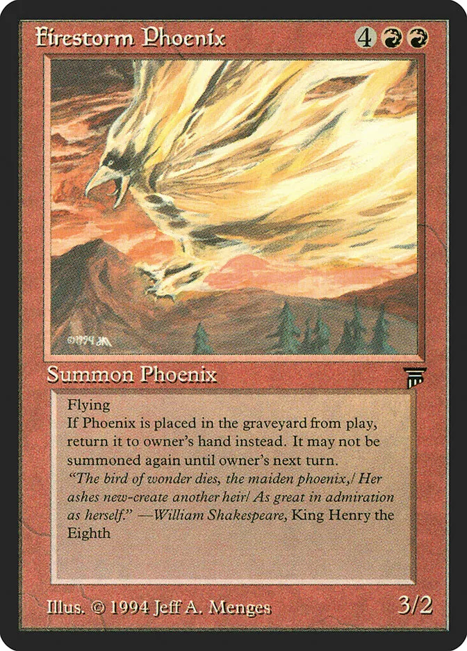 1994 Legends Firestorm Phoenix rare #147 unlisted card image
