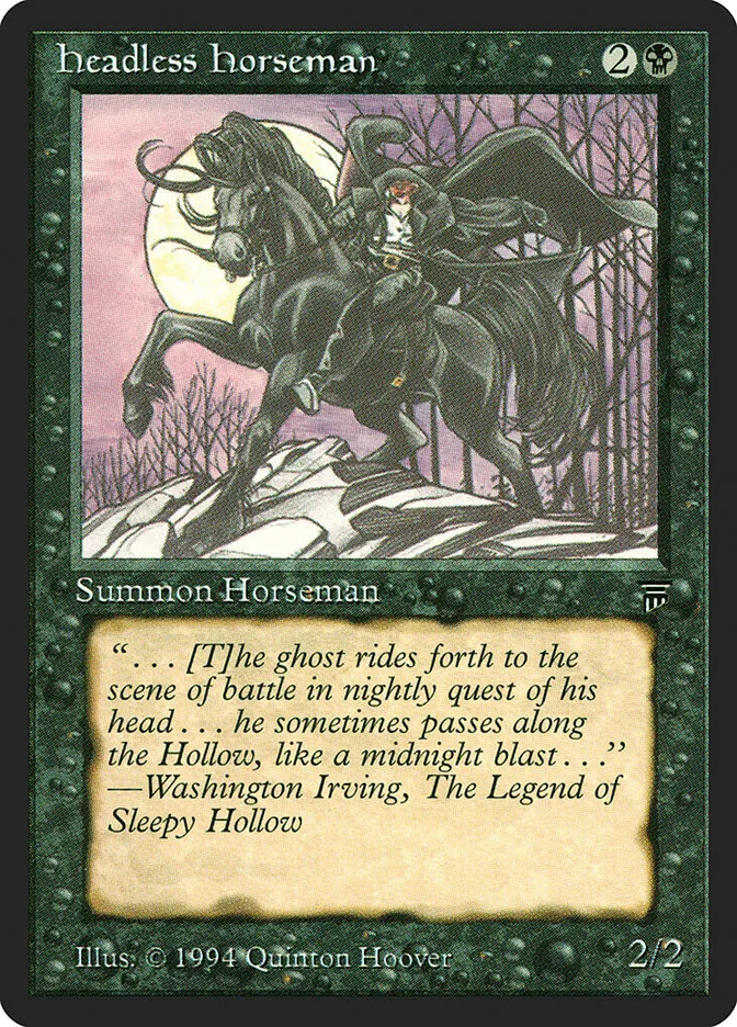 1994 Legends Headless Horseman common #102 unlisted card image