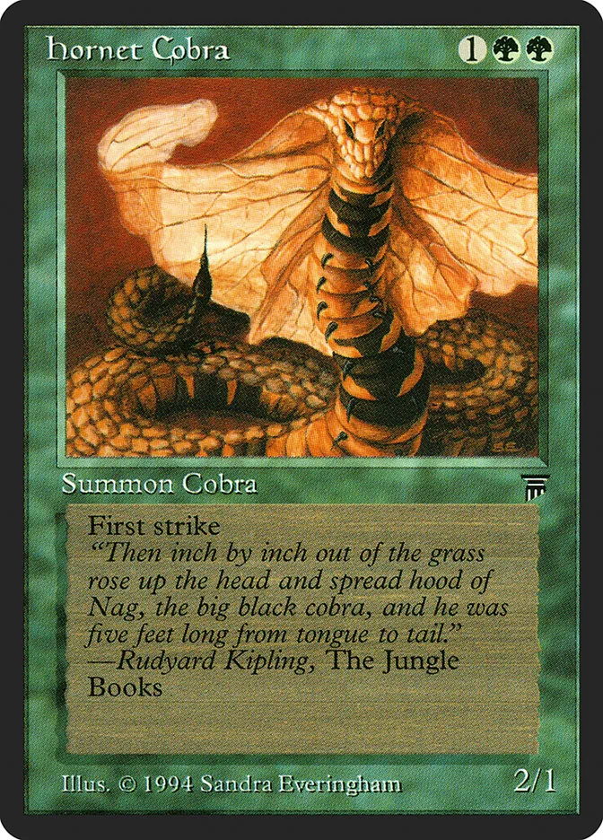 1994 Legends Hornet Cobra common #190 unlisted card image