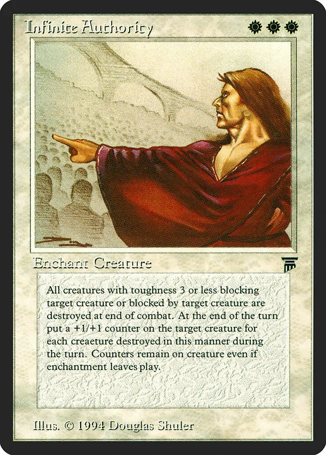 1994 Legends Infinite Authority rare #22 unlisted card image