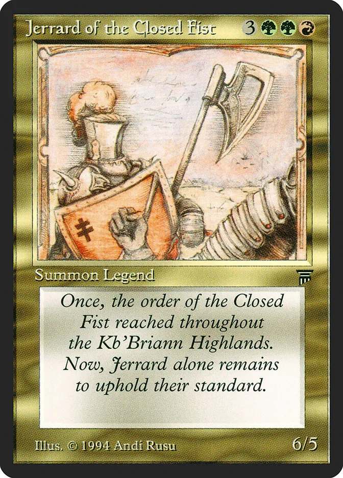 1994 Legends Jerrard of the Closed Fist uncommon #235 unlisted card image
