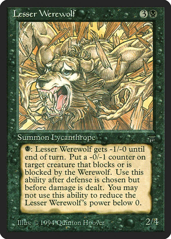 1994 Legends Lesser Werewolf uncommon #110 unlisted card image