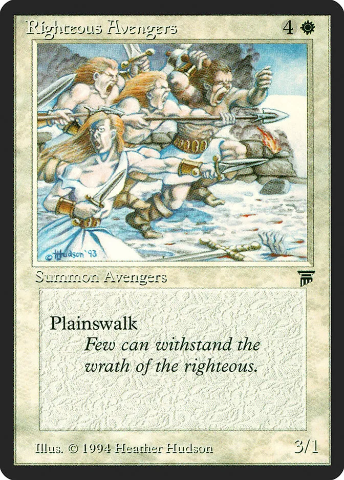 1994 Legends Righteous Avengers uncommon #34 unlisted card image