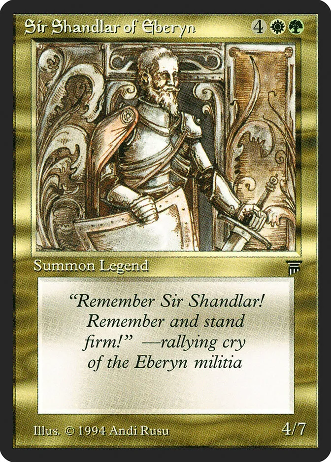 1994 Legends Sir Shandlar of Eberyn uncommon #257 unlisted card image