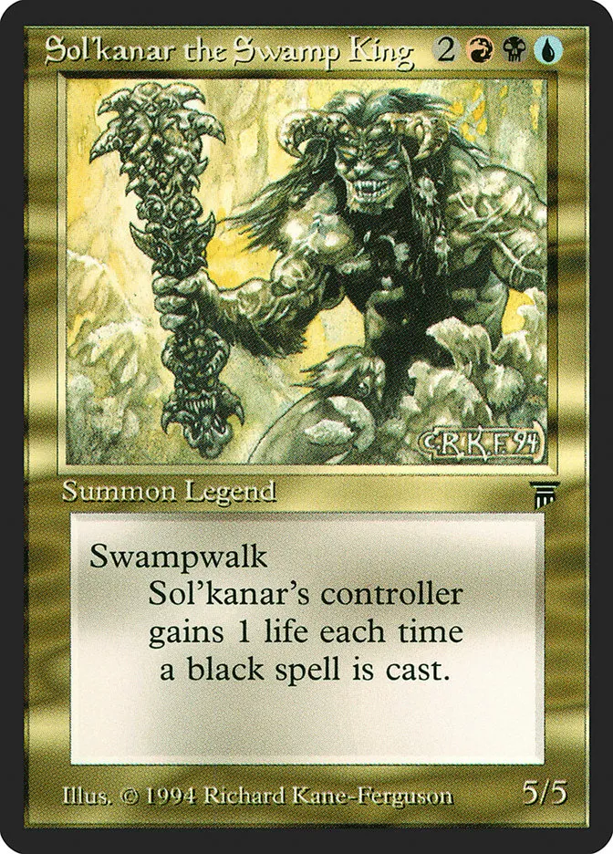 1994 Legends Sol'kanar the Swamp King rare #259 unlisted card image