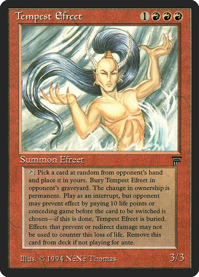 1994 Legends Tempest Efreet rare #166 unlisted card image